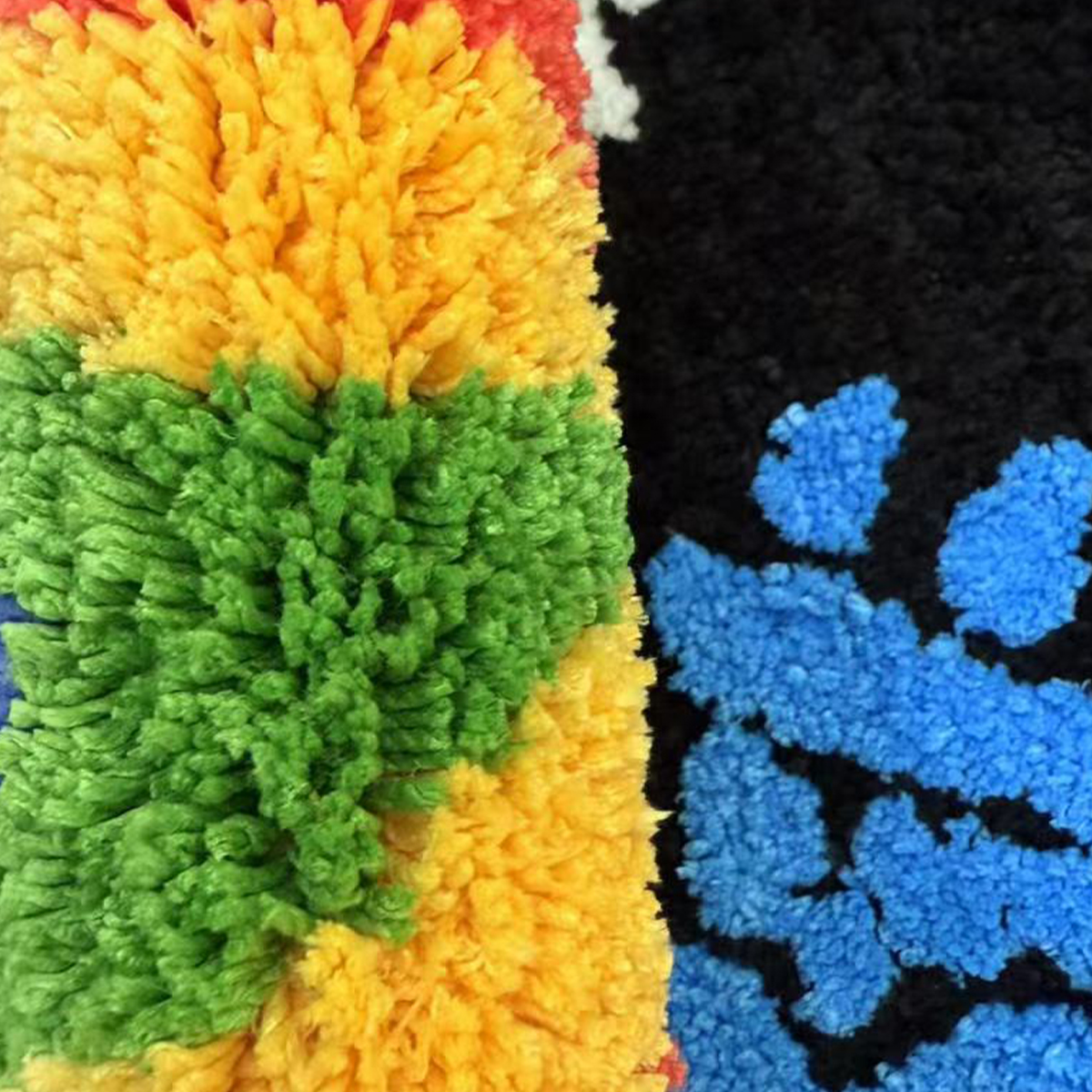 Dreamy Rainbow Star Tufted Rug Finger Small Carpet Flocking Rug Soft Textured Portable Floor Mat for Gifts Antislip Bedside Rug