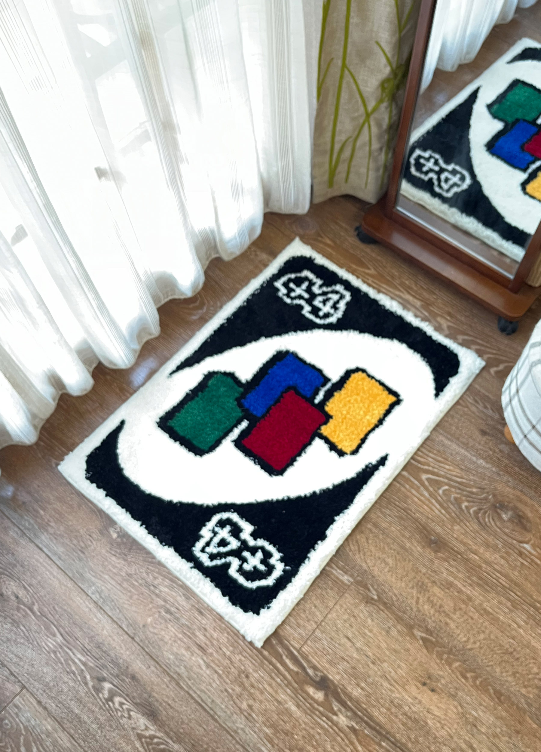 LAKEA Black Unio Card Rug for Girls Rooms Purple Handmade Tufted Rug for Birthday Gift Fluffy Tufted Rug Soft Rectangle Mat