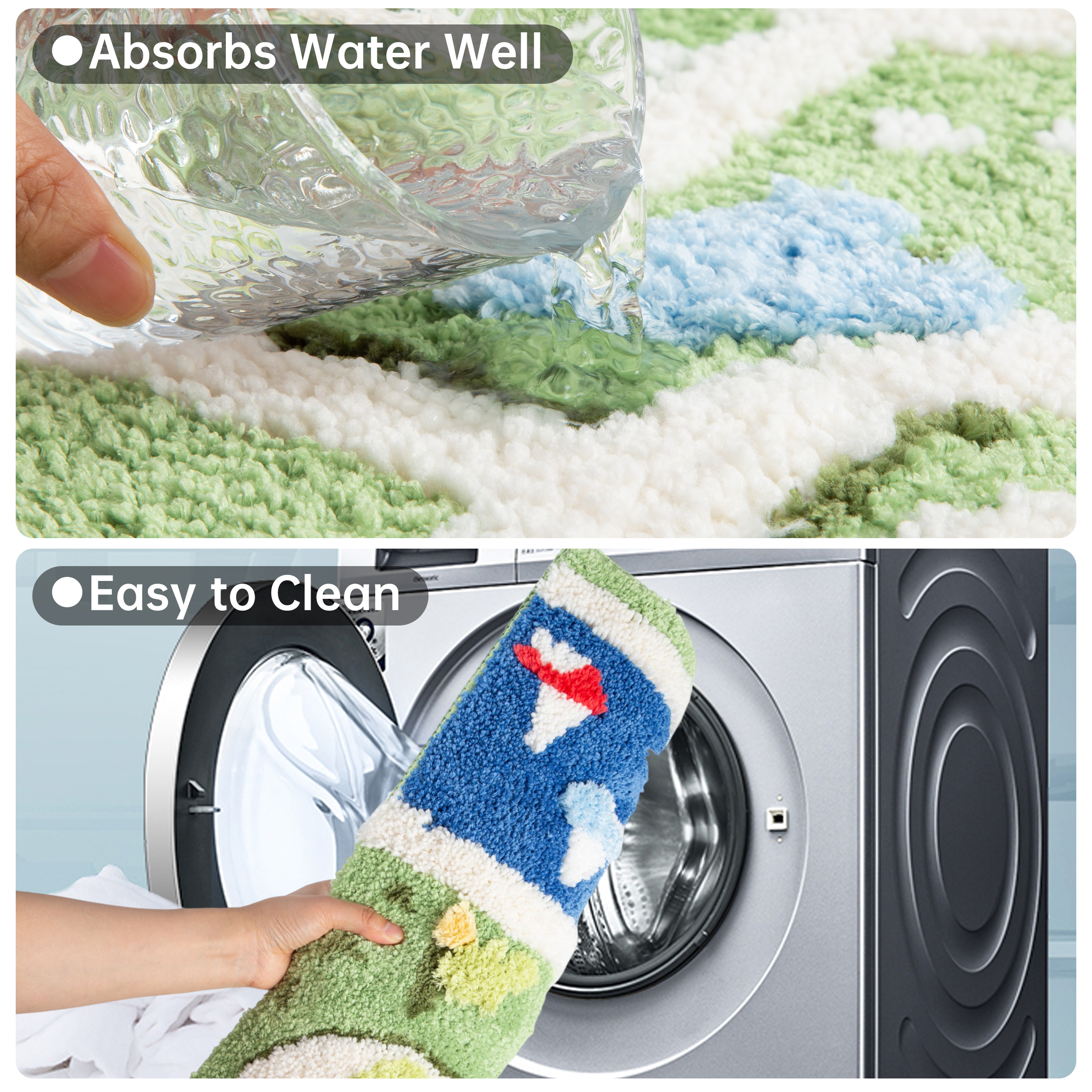 Kids Play Mat Road Map Rug - Colorful Fluffy Floor Mat for Toddler Bedroom Playroom, Interactive Traffic Park Pattern Carpet, Anti-Slip Soft Play Area Mat