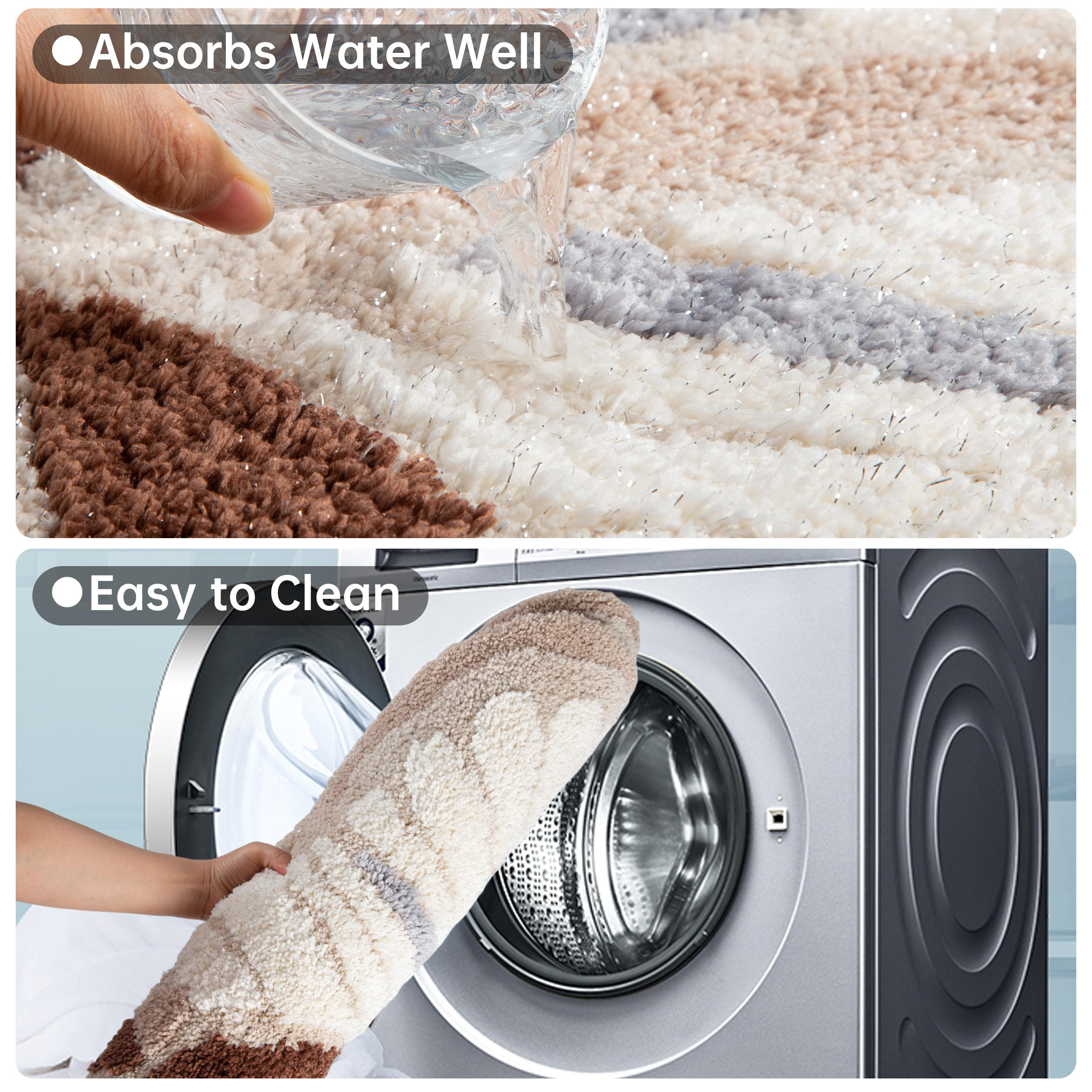 Neutral Tone Butterfly Shape Rug - Soft Fluffy Plush Floor Mat for Bedroom Living Room, Minimalist Home Decor Carpet, Anti-Slip Door Mat