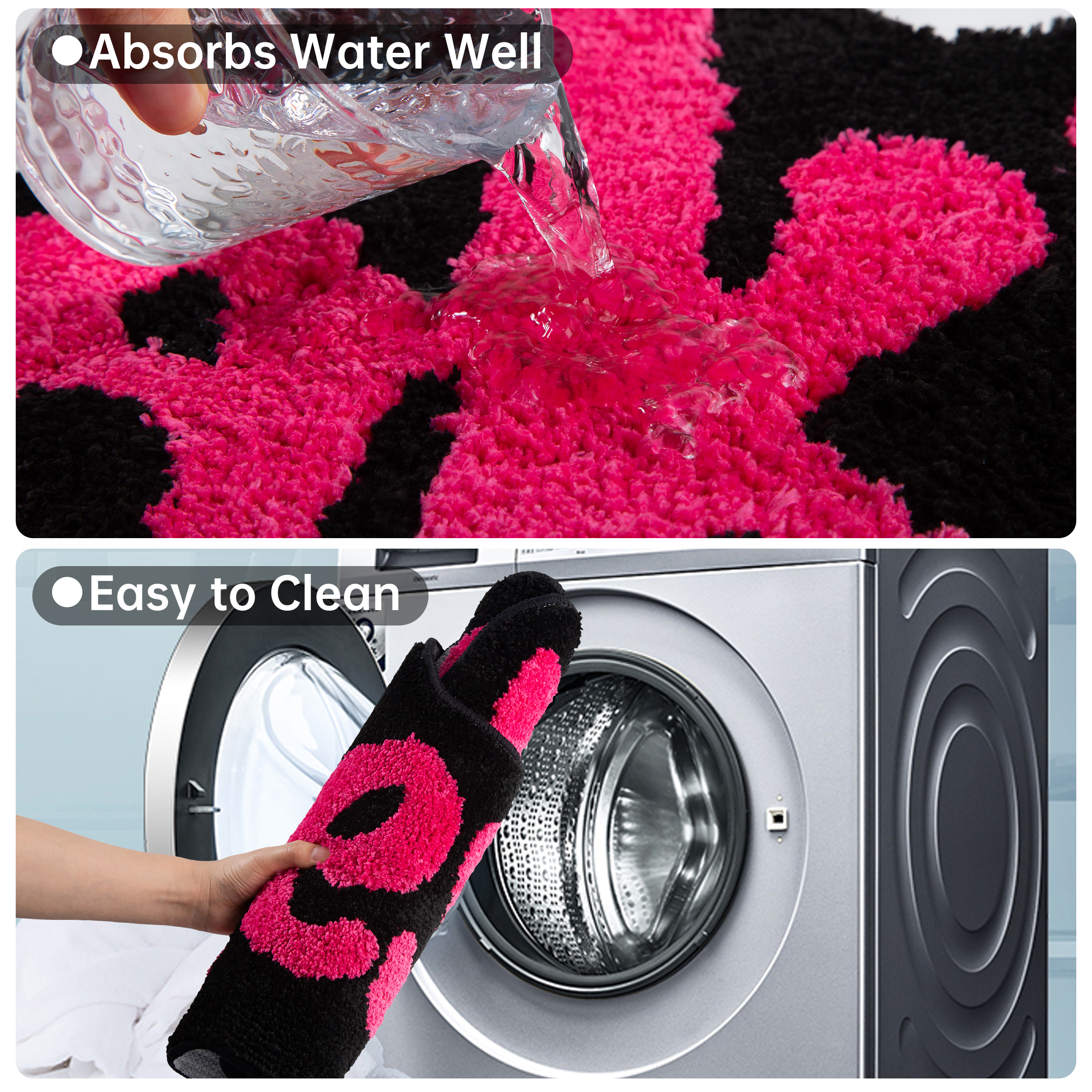 "Cookies" Letter Tufted Rug, Graffiti Font Plush Floor Mat, Anti-Slip Irregular Shaped Carpet for Street Style Bedroom, Dorm & Gaming Room Decor