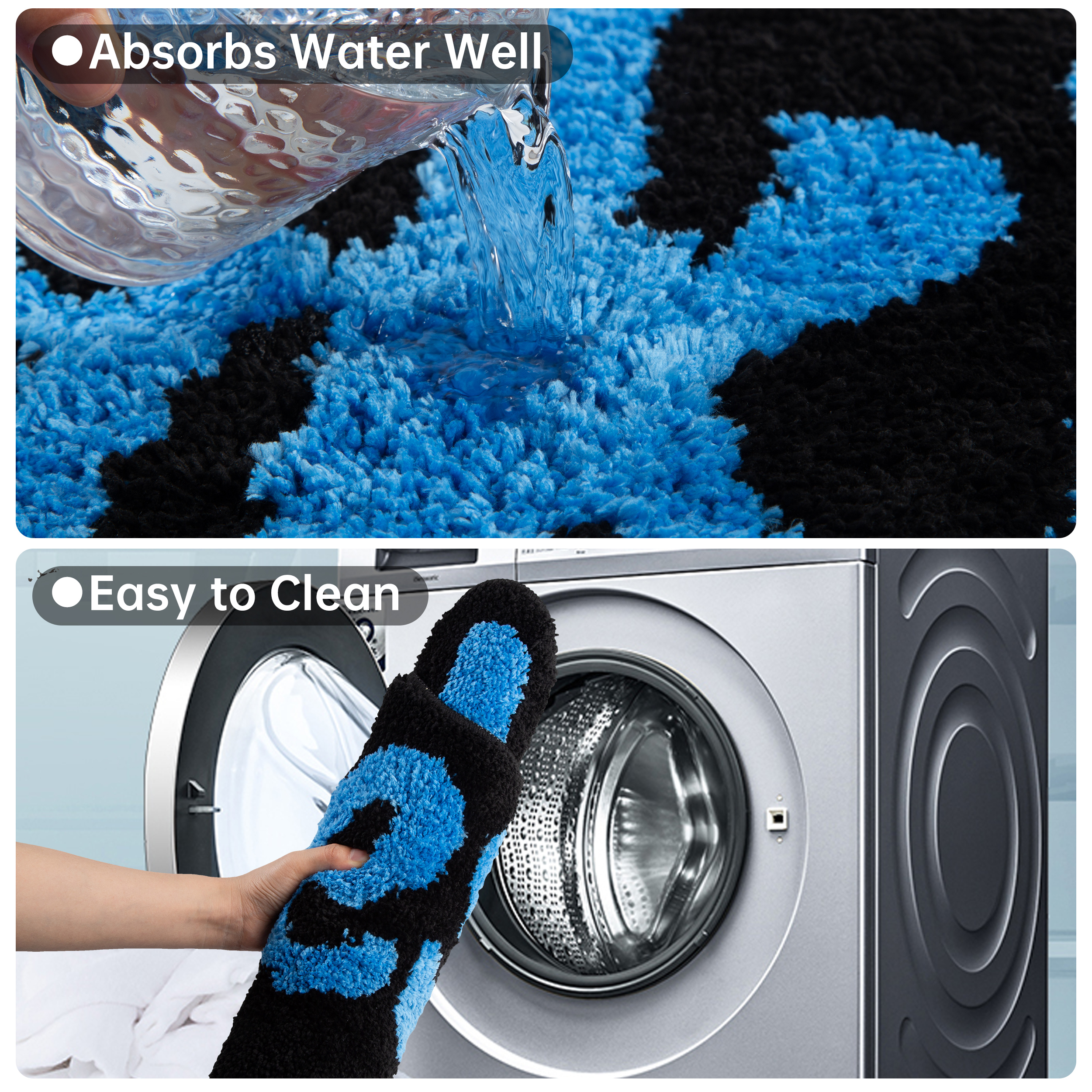 "Cookies" Letter Tufted Rug, Graffiti Font Plush Floor Mat, Anti-Slip Irregular Shaped Carpet for Street Style Bedroom, Dorm & Gaming Room Decor