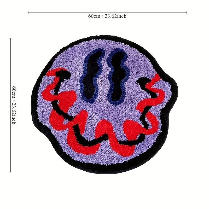LAKEA Tufted Trippy Smiling Face Rug Handmade Carpet Custom Rug for Home Decoration or Gift 100% Tufted