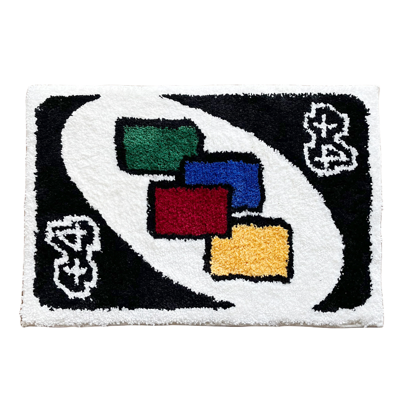 LAKEA Black Unio Card Rug for Girls Rooms Purple Handmade Tufted Rug for Birthday Gift Fluffy Tufted Rug Soft Rectangle Mat