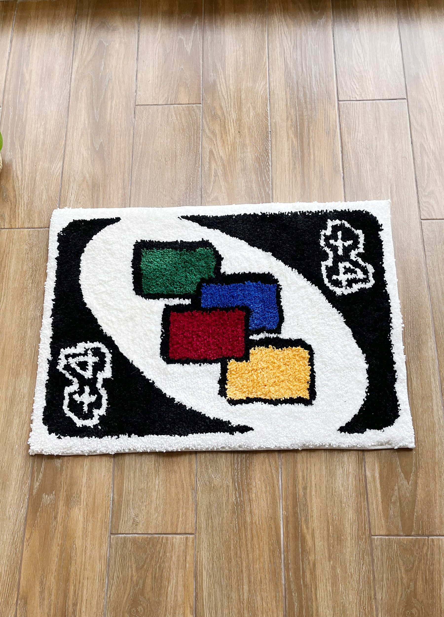 LAKEA Black Unio Card Rug for Girls Rooms Purple Handmade Tufted Rug for Birthday Gift Fluffy Tufted Rug Soft Rectangle Mat