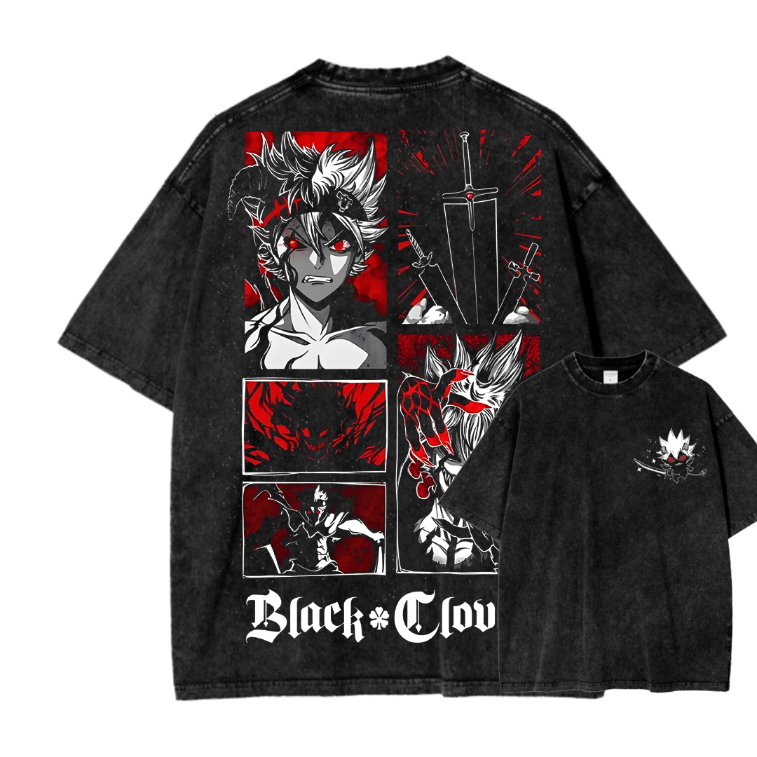 BLACK CLOVER Unisex Fit Washed T-Shirt 2502008163