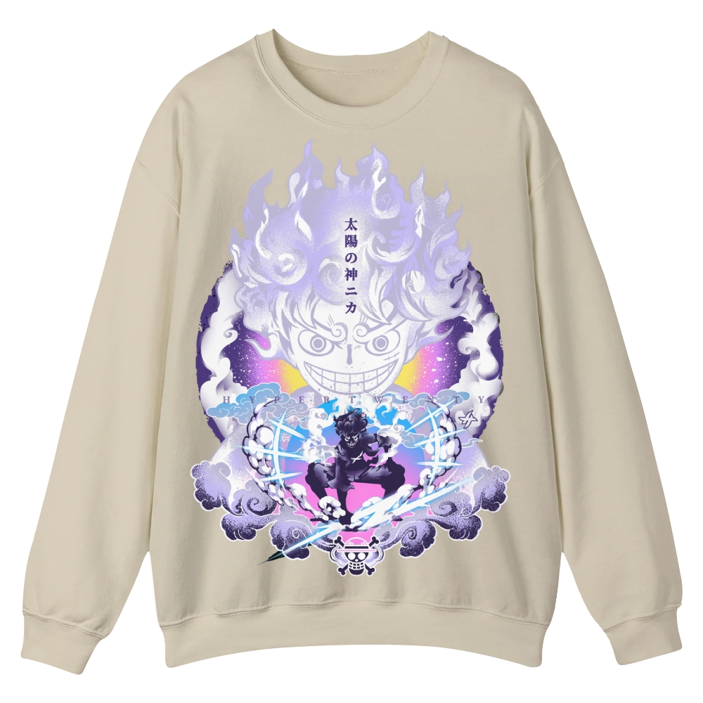 One Piece Luffy Gear 5 Streetwear Crewneck Sweatshirt 