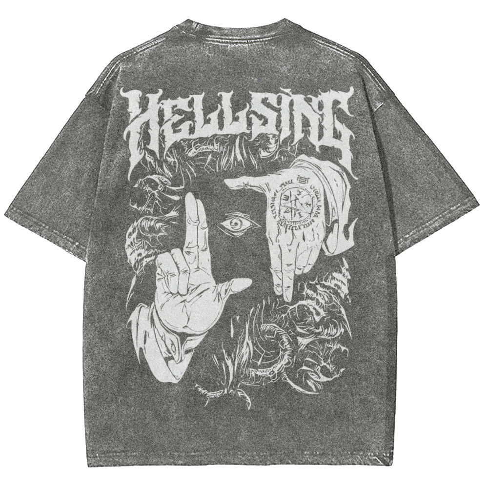 Alucard Hellsing Hand Signs Oversize T-Shirt