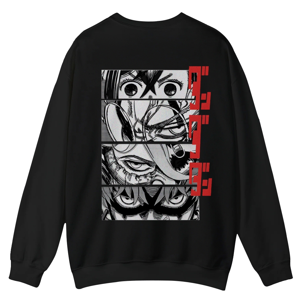 Dandadan Casual Crewneck Front&Back Print Sweatshirt