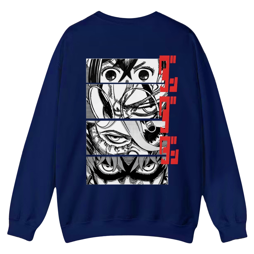 Dandadan Casual Crewneck Front&Back Print Sweatshirt