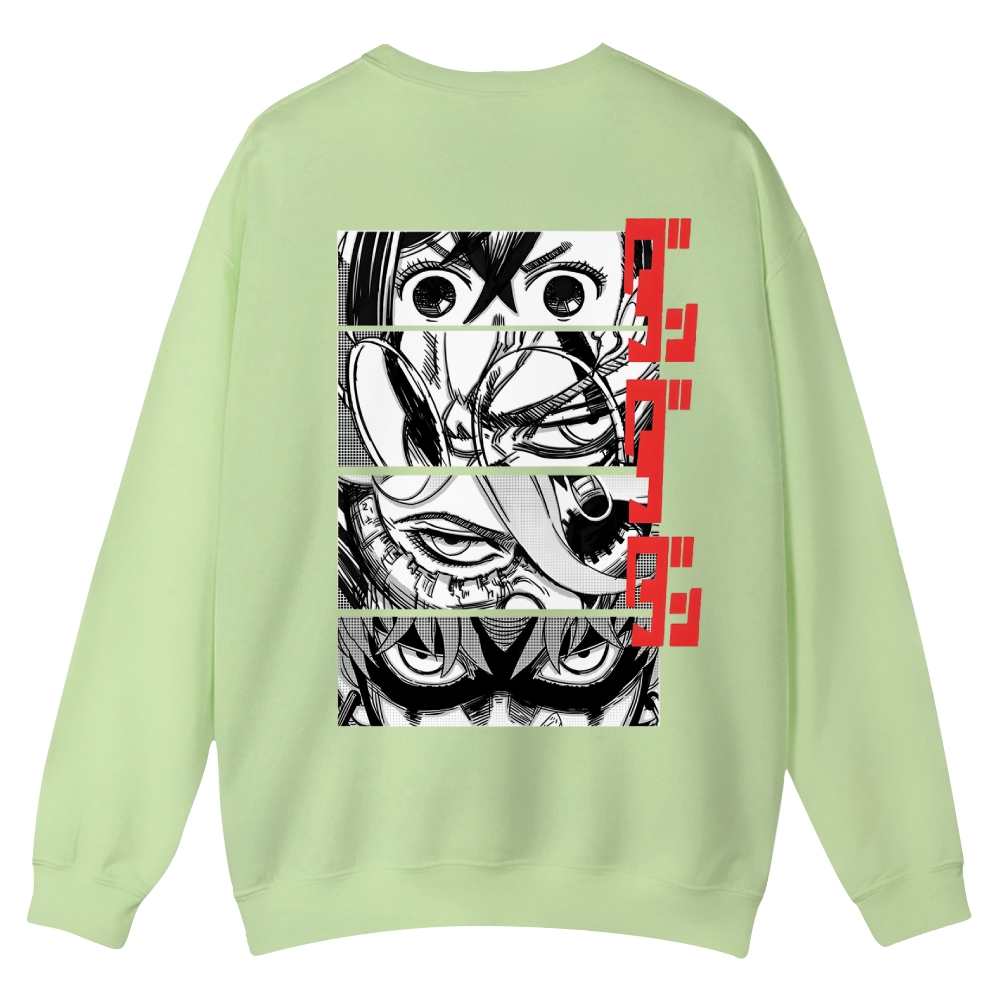 Dandadan Casual Crewneck Front&Back Print Sweatshirt