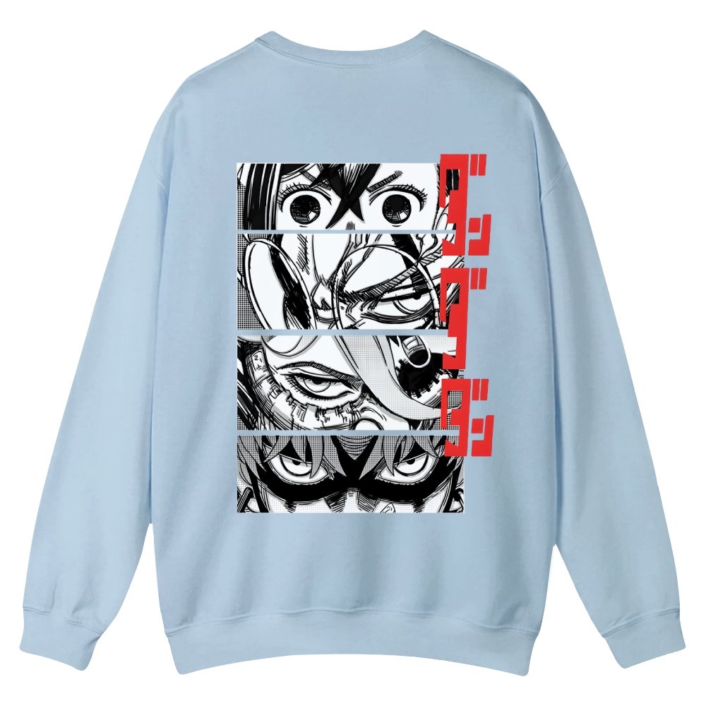 Dandadan Casual Crewneck Front&Back Print Sweatshirt