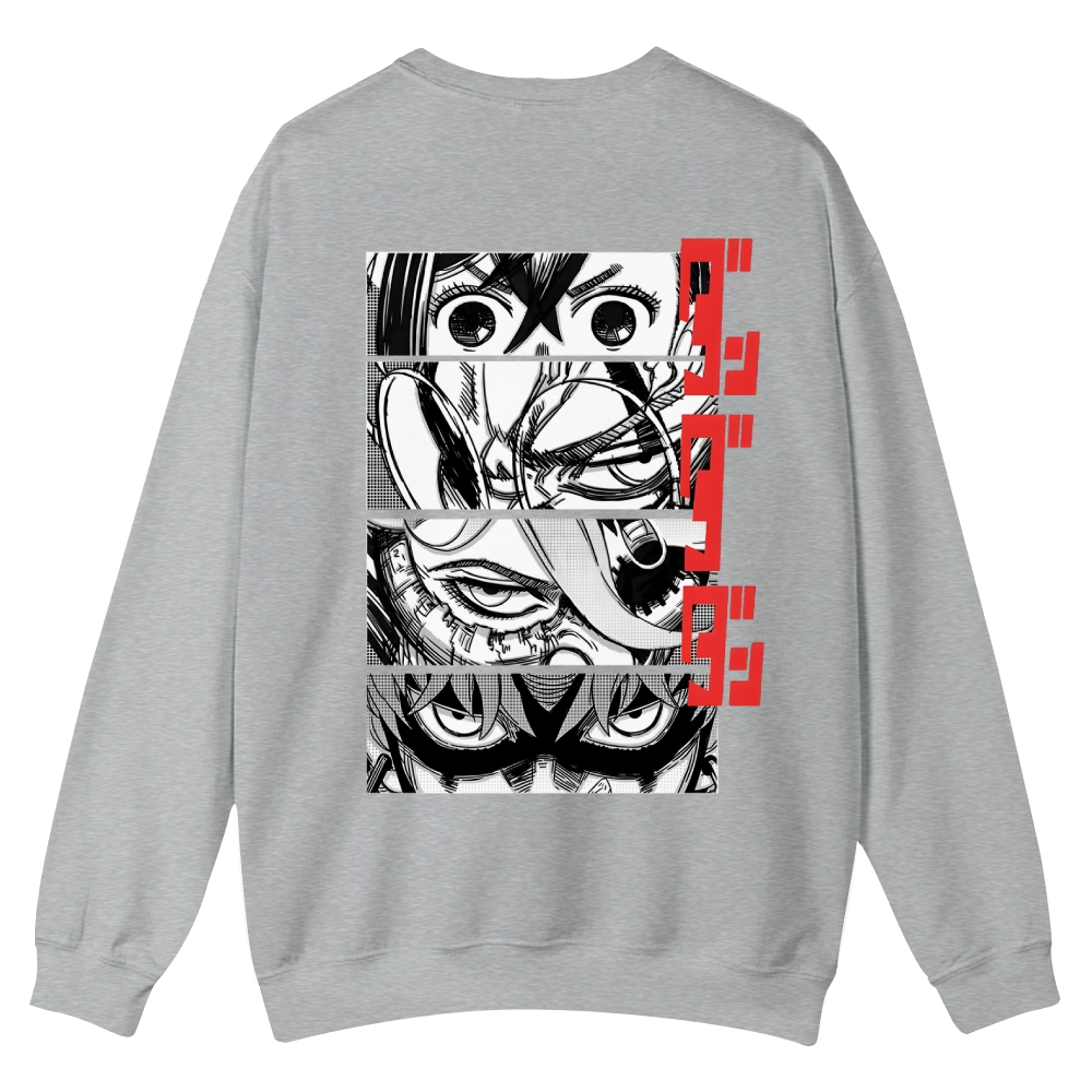Dandadan Casual Crewneck Front&Back Print Sweatshirt