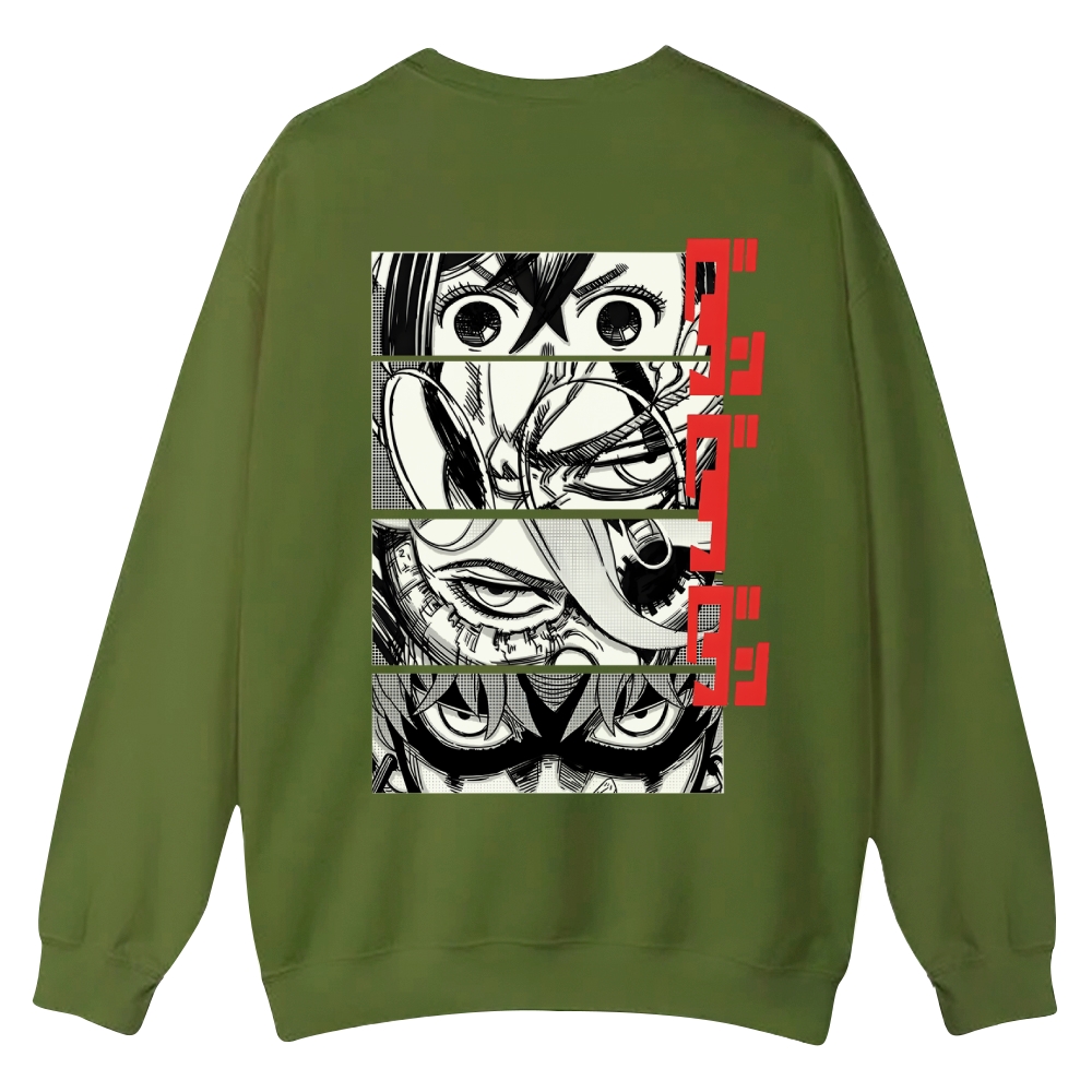 Dandadan Casual Crewneck Front&Back Print Sweatshirt