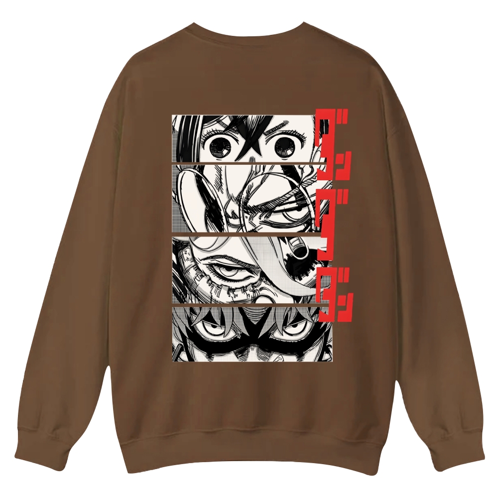Dandadan Casual Crewneck Front&Back Print Sweatshirt