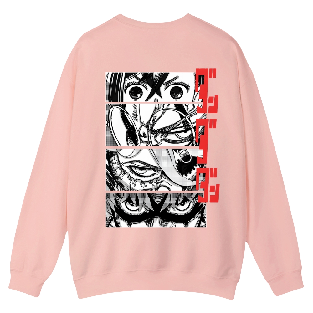 Dandadan Casual Crewneck Front&Back Print Sweatshirt