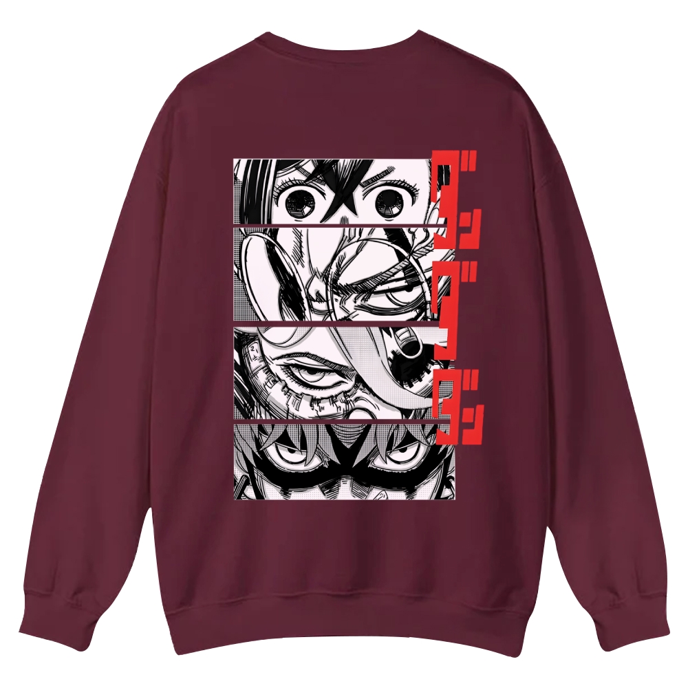 Dandadan Casual Crewneck Front&Back Print Sweatshirt