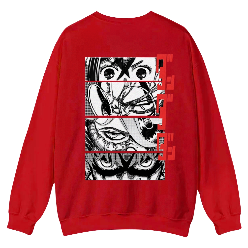 Dandadan Casual Crewneck Front&Back Print Sweatshirt
