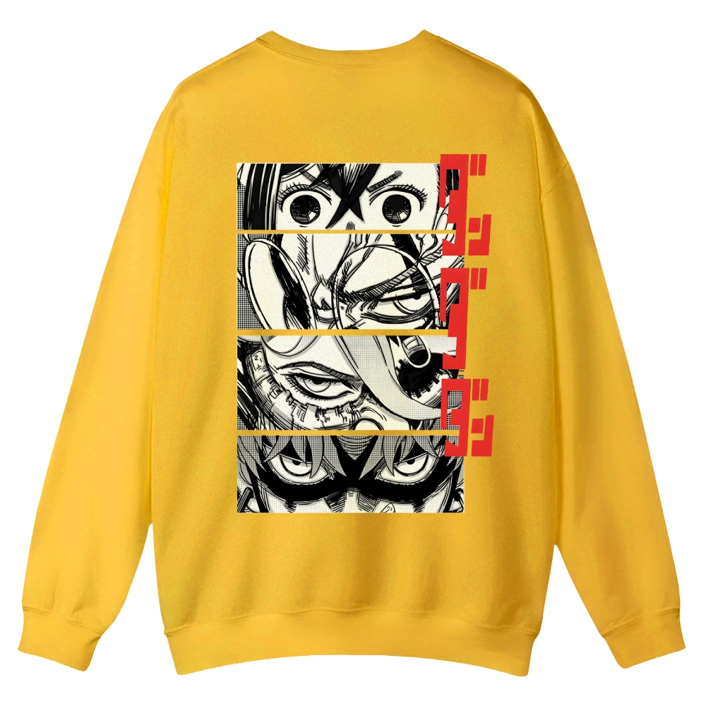 Dandadan Casual Crewneck Front&Back Print Sweatshirt