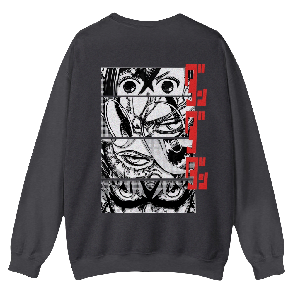 Dandadan Casual Crewneck Front&Back Print Sweatshirt