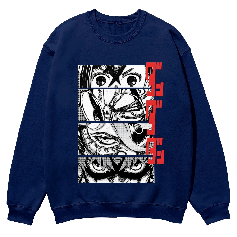 Dandadan Casual Crewneck Front Print Sweatshirt