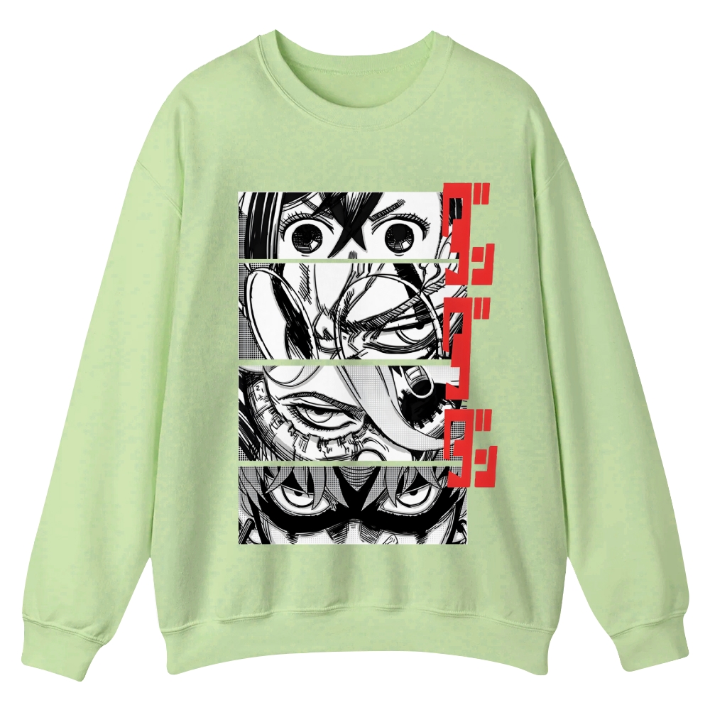 Dandadan Casual Crewneck Front Print Sweatshirt