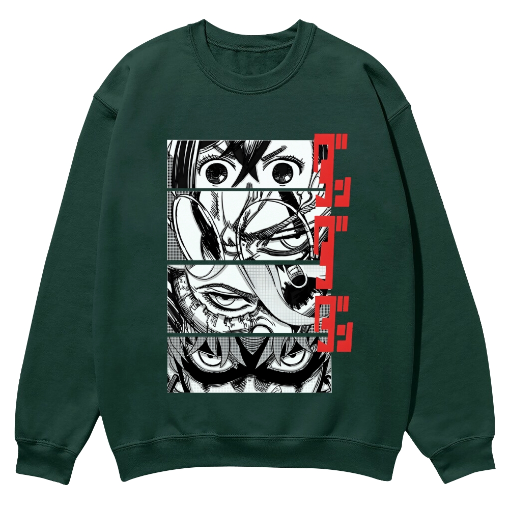 Dandadan Casual Crewneck Front Print Sweatshirt