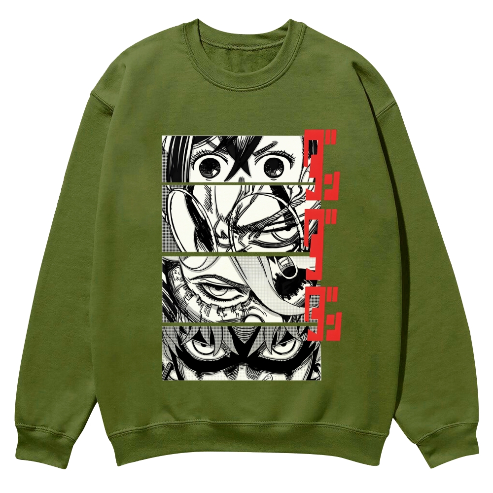 Dandadan Casual Crewneck Front Print Sweatshirt