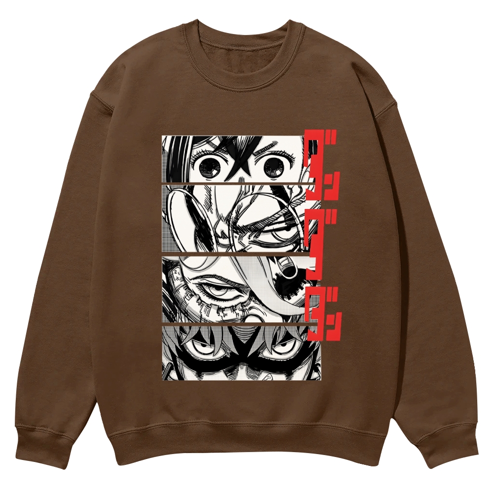 Dandadan Casual Crewneck Front Print Sweatshirt