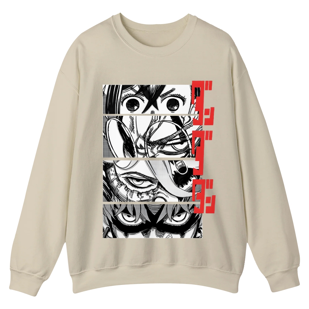 Dandadan Casual Crewneck Front Print Sweatshirt