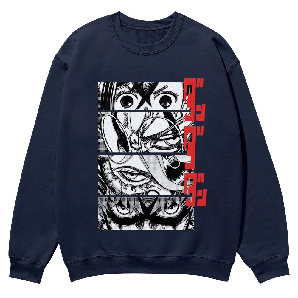 Dandadan Casual Crewneck Front Print Sweatshirt