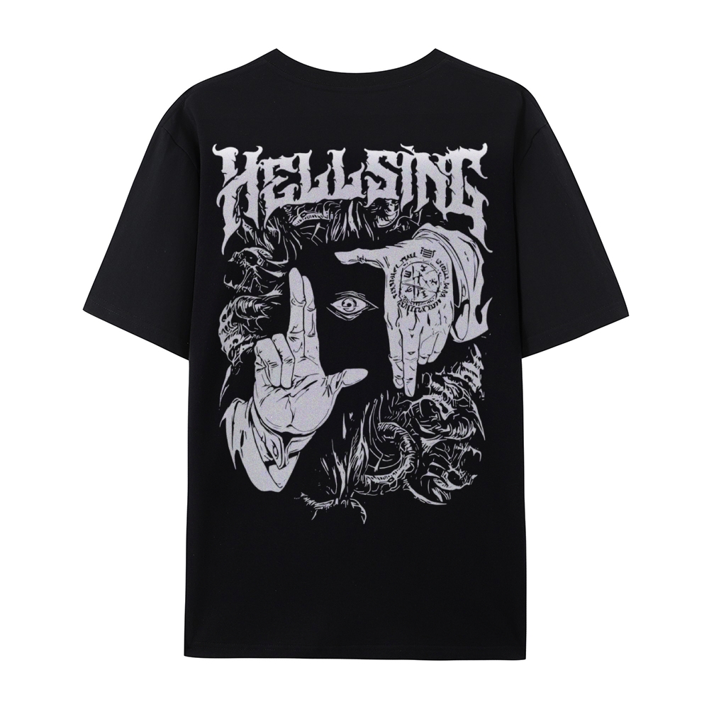 Alucard Hellsing Hand Signs Short Sleeve T-Shirt
