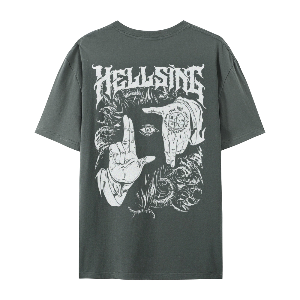 Alucard Hellsing Hand Signs Short Sleeve T-Shirt