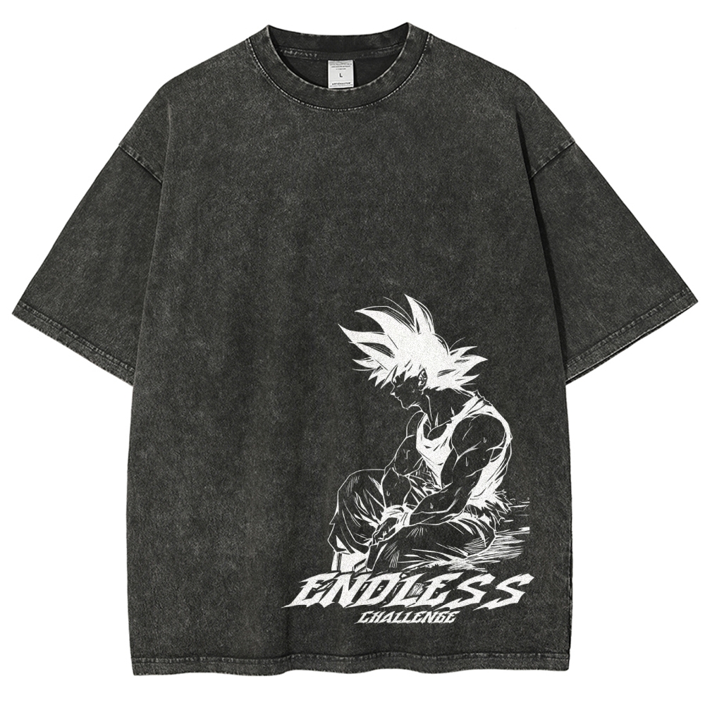 Goku endless challenge Washed T-Shirt | DragonBall