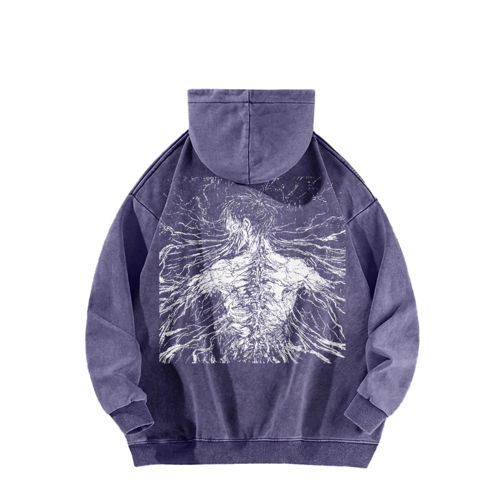 Attach On Titan Casual Washed Hoodie
