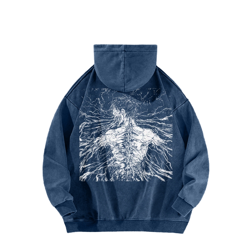 Attach On Titan Casual Washed Hoodie