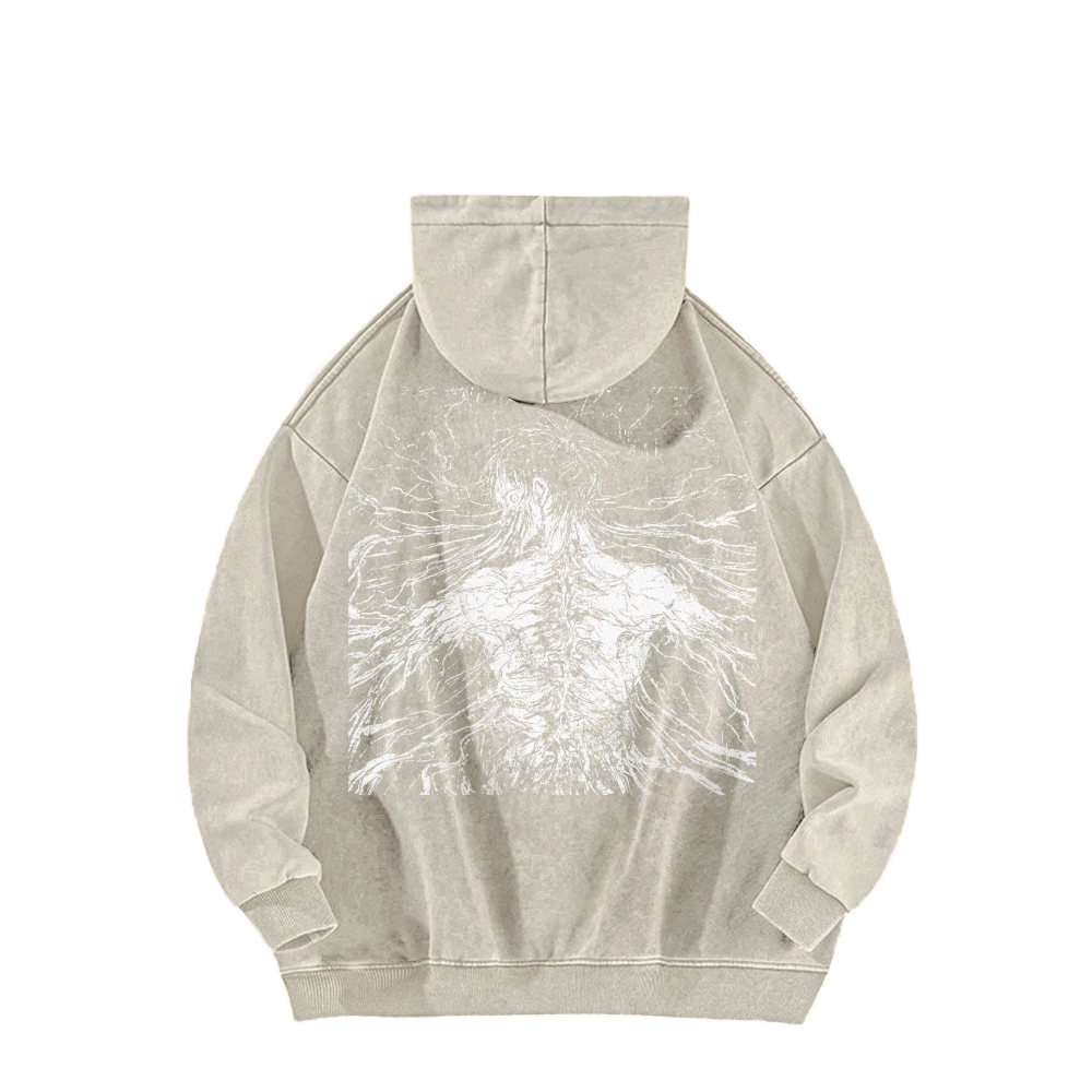 Attach On Titan Casual Washed Hoodie