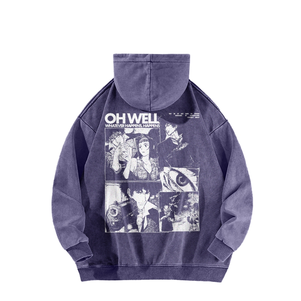 Cowboy Bebop Casual Washed Hoodie