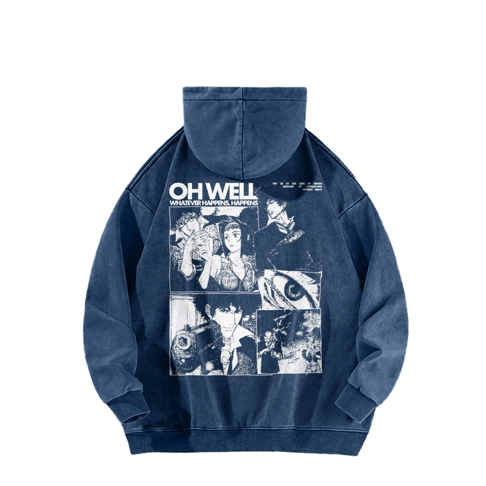 Cowboy Bebop Casual Washed Hoodie