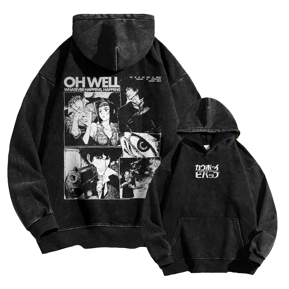 Cowboy Bebop Casual Washed Hoodie