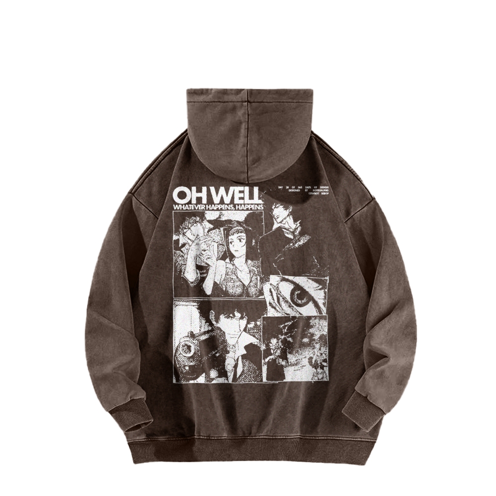 Cowboy Bebop Casual Washed Hoodie
