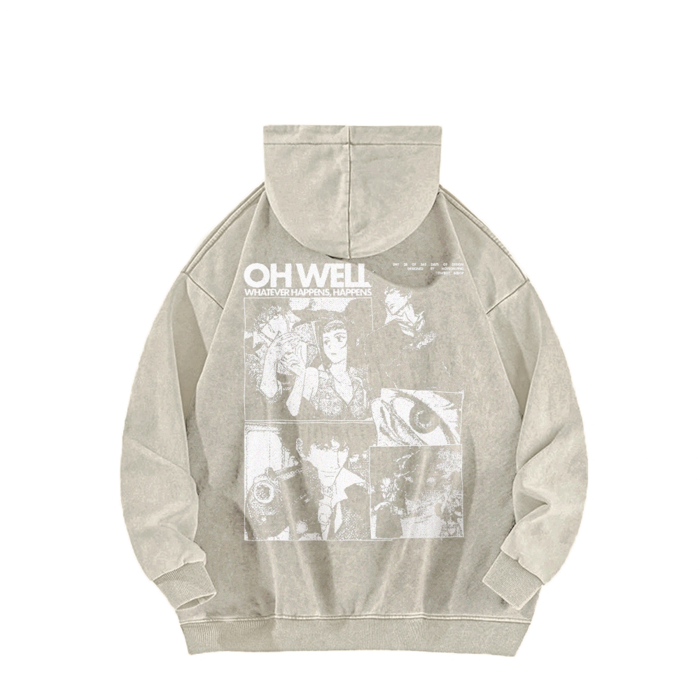 Cowboy Bebop Casual Washed Hoodie