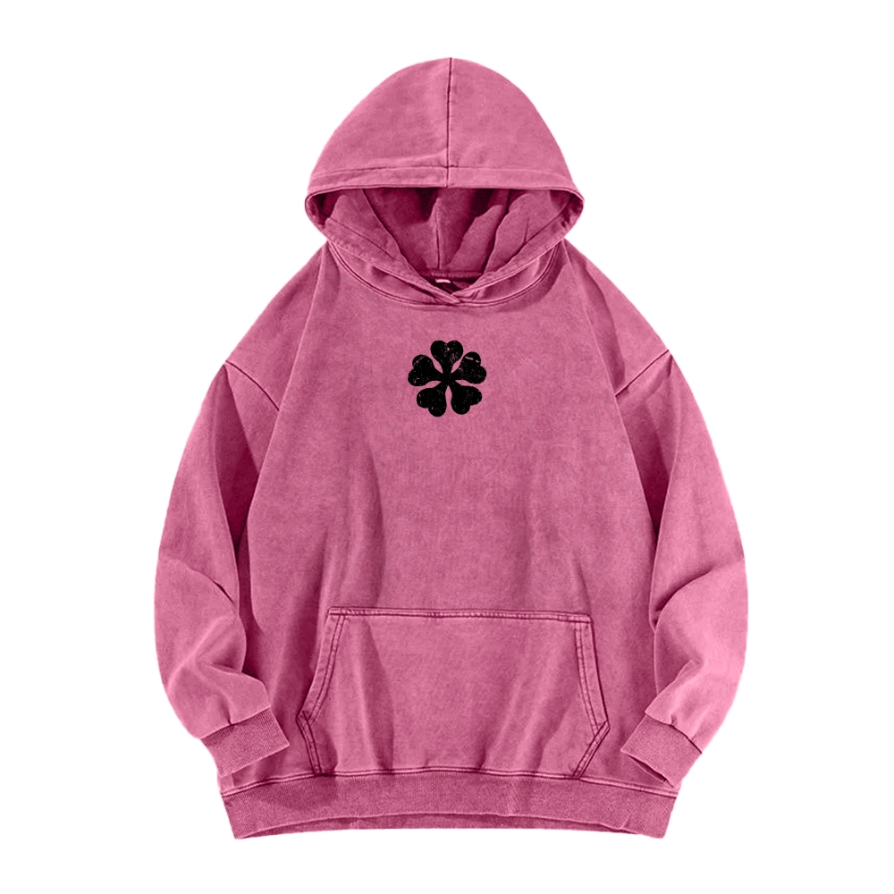 Black clover Casual Washed Hoodie