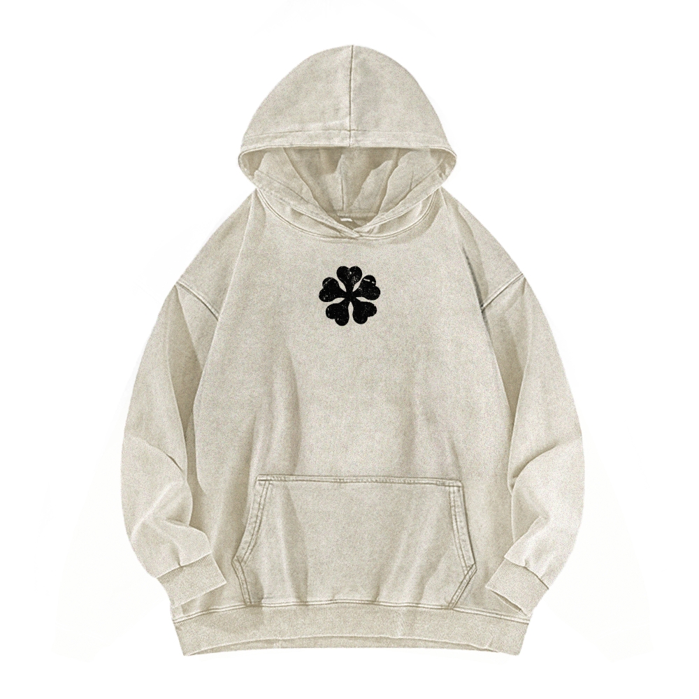 Black clover Casual Washed Hoodie