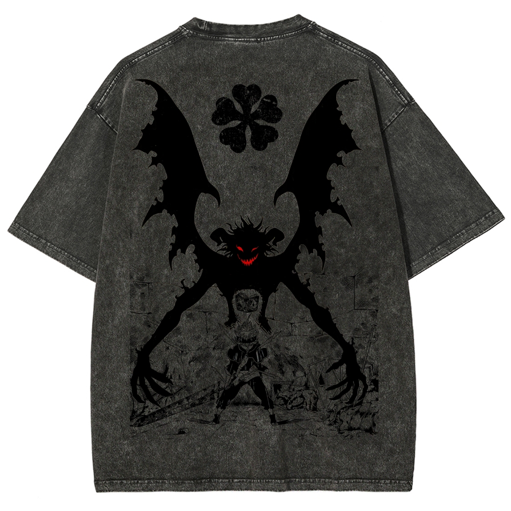 Black clover Unisex Fit Washed T-Shirt
