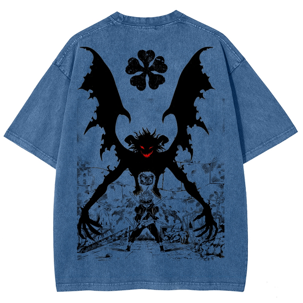 Black clover Unisex Fit Washed T-Shirt