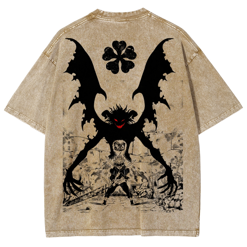 Black clover Unisex Fit Washed T-Shirt