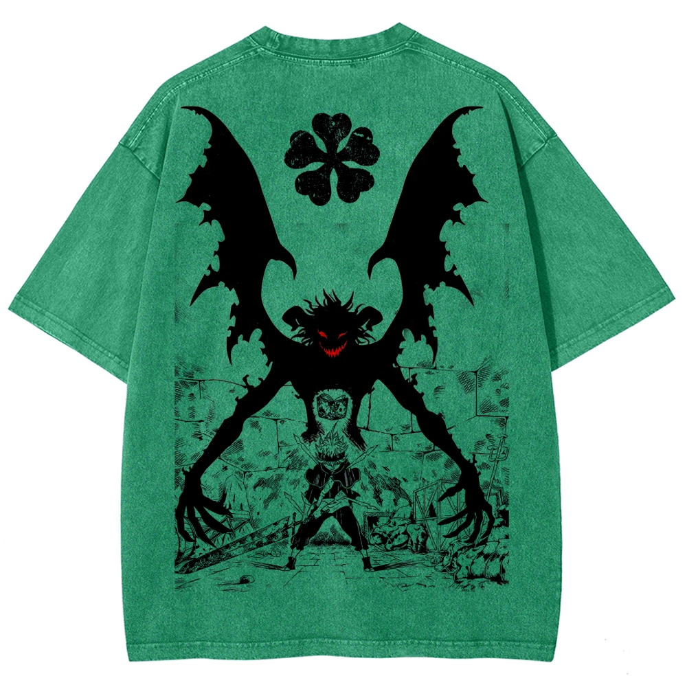 Black clover Unisex Fit Washed T-Shirt
