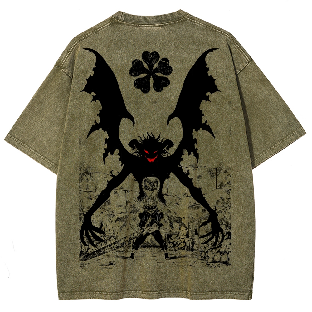 Black clover Unisex Fit Washed T-Shirt