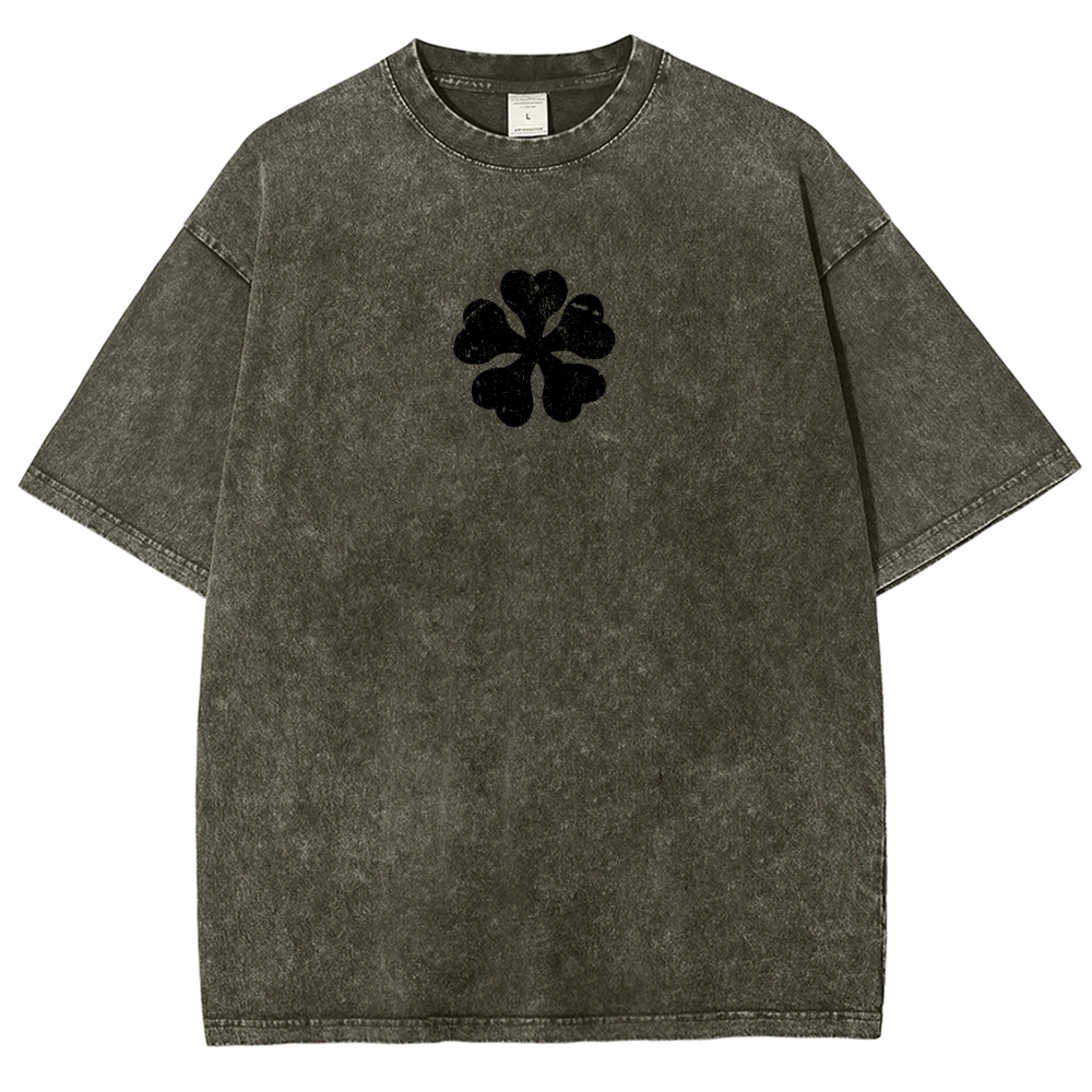 Black clover Unisex Fit Washed T-Shirt